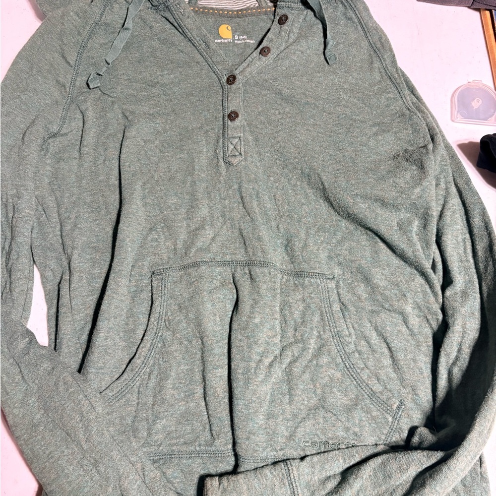 Carhartt Heathered Green Hooded Pullover